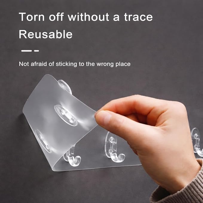 Transparent Wall Hook Strip ( Pack Of 5/Pack Of 12) (FREE SHIPPING)