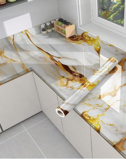 Waterproof Marble Sheets, Self Adhesive PVC Sheet Rolls Size: (6.5ft Lenghth X 2ft  Width)