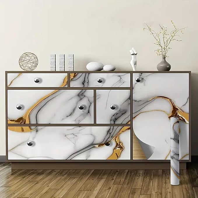 Waterproof Marble Sheets, Self Adhesive PVC Sheet Rolls Size: (6.5ft Lenghth X 2ft  Width)