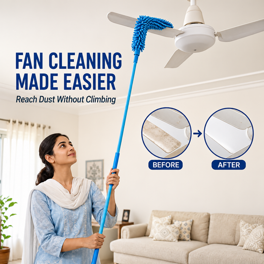 Extendable Micro Fiber Flexible Fan & Ceiling Duster with Long Handle